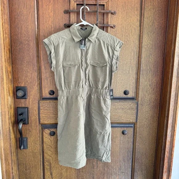 Olive Green Utility Dress size S